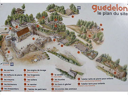 plan du chantier mdival de Gdelon