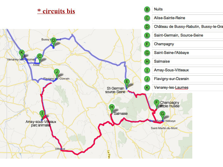 carte circuit  bis d'Alsia