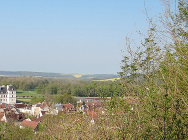 panorama sur le chateau d'Ancy-le-Franc