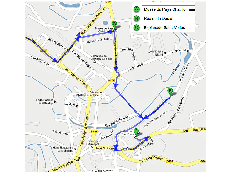 Carte touristique de Chatillon-sur-seine